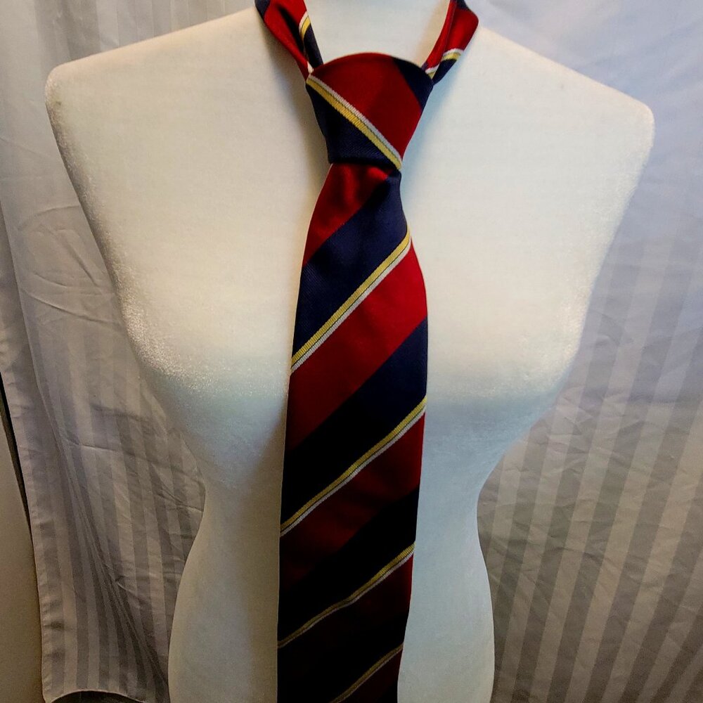 Howarth's Red and Blue Stripe Silk Neck Tie EUC